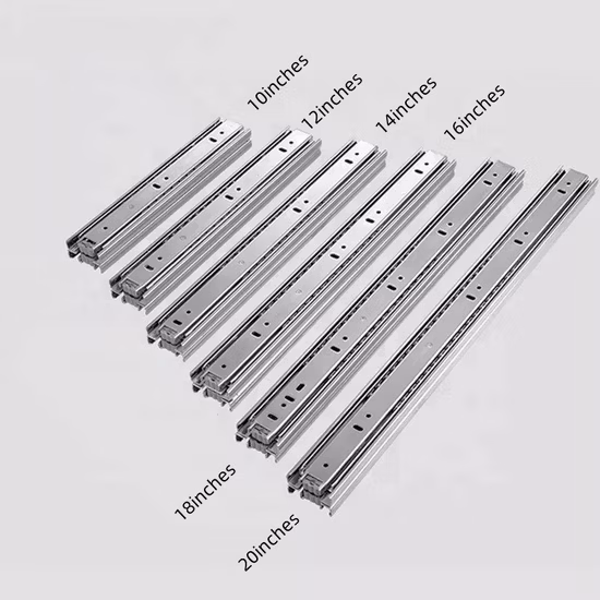 Guide per canali per cassetti con montaggio laterale in acciaio da 17 mm per ferramenta da cucina