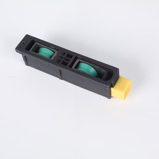 Rullo per porta scorrevole in alluminio con staffa in plastica, doppia scanalatura a V, puleggia in nylon